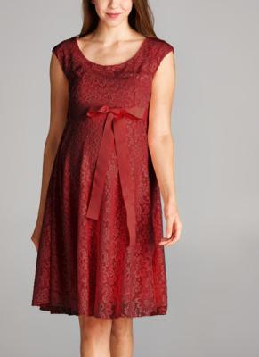 China Trendy Red Color Lace Maternity Going Out Dresses Clothes Anti - Wrinkle for sale