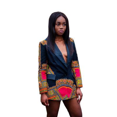 China Africa Printed Dashiki Jacket Lady Fashion African Ladies Jackets Traditional Batik Prining for sale