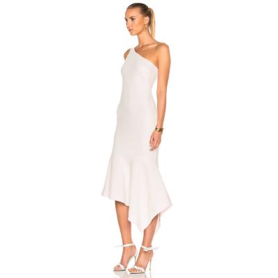 China White Sexy Single Tail Fish Tail Dress Women'S Casual Dresses Simple Casual Dresses for sale