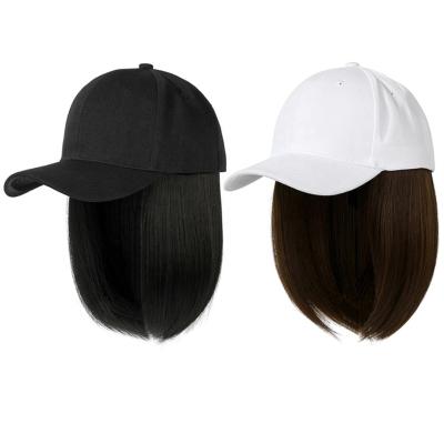 China New Arrival Bobo Head Matte Texture Baseball Wave Short Hair Regular Wig One Cap For Girl for sale