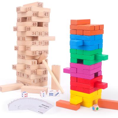 China Eco - Friendly Classic Wooden Stacking Blocks Toys Wooden Connecting Building Blocks Kids Educational Game for sale