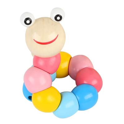 China Children's Learing Toys Wholesale Colorful Educational Baby Wooden Rainbow Caterpillar Game Toy For Children for sale