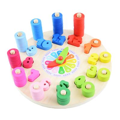 China Children's Learing Toys New Montessori Early Education Wooden Fingerboard Pendulum Wooden Shape Matching Toy Count Geometric Puzzle for sale