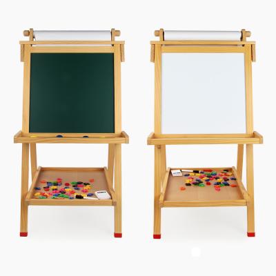 China Art Easel Sketch Easel Children Foldable Stand Eco-friendly Easel Wooden Material Multifunctional Double-Sided Magnetic Drawing Board for sale