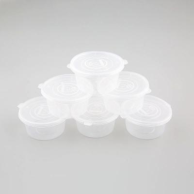 China 2 oz Disposable Restaurant Party Clear Container Take Out Sauce Container Small Plastic Container With Lid 60ml pp for sale