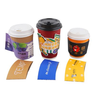 China New Recycled Materials Promotion OEM Accept Verpackung Environmental Friendly Custom Cup Sleeves for sale