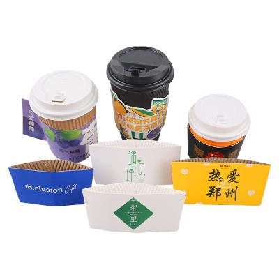 China Eco Friendly Recycled Materials Logo Coffee Cup Sleeve Paper Mug Sleeve Cup Sleeve Holder for sale