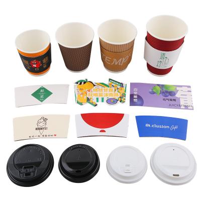 China Recycled Materials Corrugated Cardboard Protector Hot & Cold Insulator Espresso Coffee Milk Tea Drink & Hand Protector Fits Paper Cups for sale