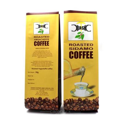 China 250g 500g 1kg 2kg Moisture Proof Coffee Bean Custom Printed Side Gusset Bags Coffee Packaging Bags With Valve for sale