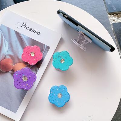 China 3D Cartoons Flowers Universal Mobile Phone Bracket Cute Adjustable Fold Phone Holder For Xiaomi For Huawei For iPhone 11 12 Cell Phone Holder for sale