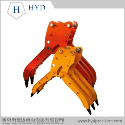 China MINI EXCAVATOR SINGLE CYLINDER HYDRAULIC WOOD GRAPPLE for sale