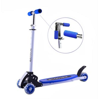 China Inline Height Adjustable Stepping Handlebar Paddle 4 Wheel Folding Foot Integrated Adjustable Scooter For Boys for sale