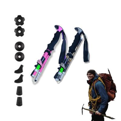 China Outdoor Camping Hiking Travel Led Climbing Stick Duralumin OEM Trekking Pole For Hiking for sale