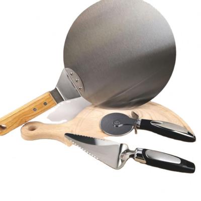 China Home Kitchen Stored Pizza Tools Stainless Steel Cake Food Wheels Shovel for sale