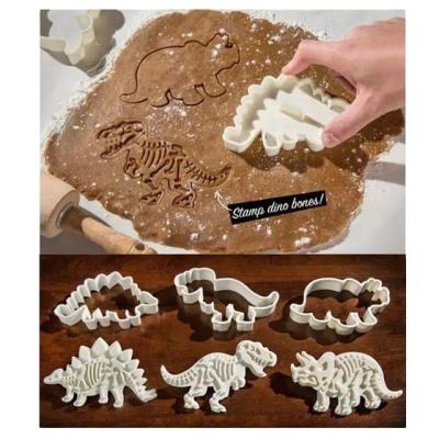 China Stocked Dinosaur 3D Cookie Cutter Mold Cookie Embossing Stamp Mold Sugarcraft Dessert Baking Mold For Concession Cake Decor Tool for sale