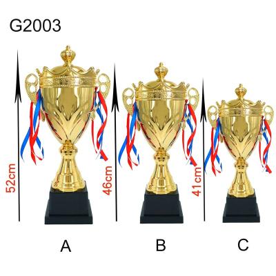 China Health Care Institute Trophy Cup Medals And China Custom Designed Golf Trophy Cups Trofeo Futbol Awards Gold Plate Custom Crown Award Trophy for sale