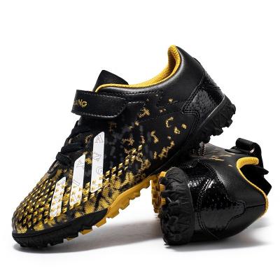 China Fashion\Comfortable\Durable\Breathable\Lighted Soccer Shoes Black Color American Football Shoes High Ankle Football Boots TPU Sole Boys Soccer Knitting Breathable Shoes for sale