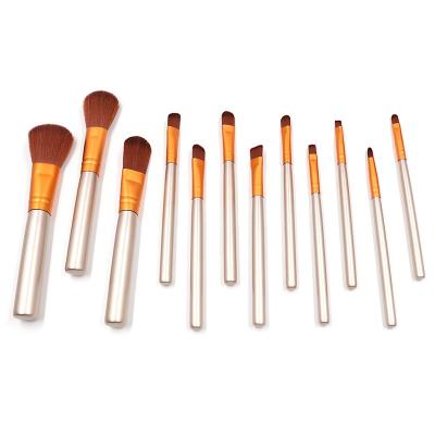 China Angular Blush Professional New Arrivals 12Pcs OEM China Wholesale Beautydom Makeup Set Brushes Custom Hot Stamping Wood Handle Make Up Brushes for sale