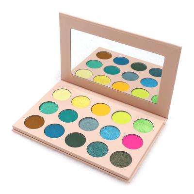 China Wholesale Waterproof Makeup Eyeshadow Palette Shimmer 15 Colors Dye Pressed Palette Makeup Eyeshadow Palette for sale