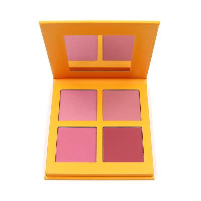 China Hot Selling 4Colors Waterproof Blush Make Your Own Brand Waterproof Blusher Diy 2022 New Arrivals OEM Vegan Blush Palette Private Label for sale