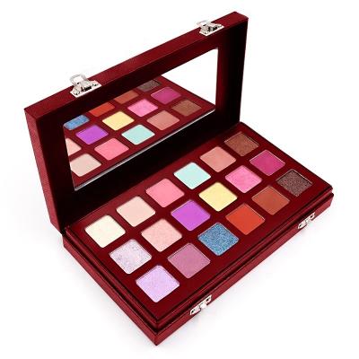 China Waterproof No Brand Cruelty Free Custom Pan With Mirror 18 Color Eyeshadow Palette for sale