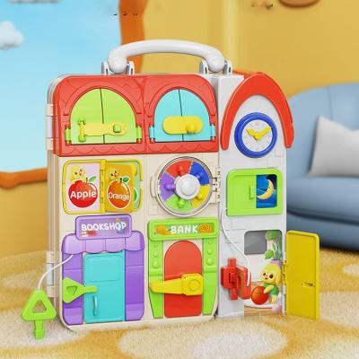 China Toddler Montessori Kitchen Adventure Light Musical Sensory Busy Board Pretend Play Toy Explore Busy Board Na for sale