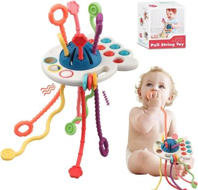 China Toy Baby Montessori Sensory Toys Soft Toddler Study Travel Pull String Toys Fine Motor Skills Teething Toys for sale