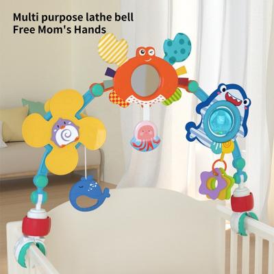 China Colorful Cute Dangling Calming Baby Shower Toy Cartoon Whale Crab Octopus Toy Rattles Stroller Crib Hanger Musical Rattle Crib for sale