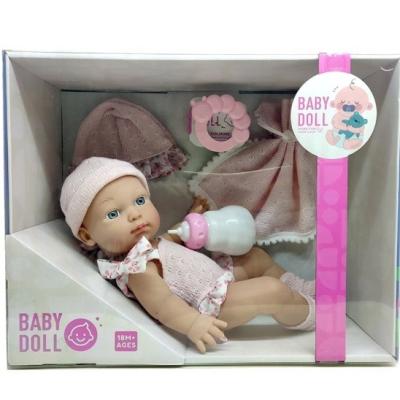 China 10 Inch Full Body Vinyl Educational Baby & Doll Toy with Rattle and Nipple Realistic Doll Toy for Kids for sale