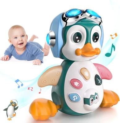 China Baby Musical Penguin Toys Mobile Tummy Time Crawling Walking Light Up Infant Toys Baby Play Interactive Learning Toddler 15.5 x 10 x 16 for sale