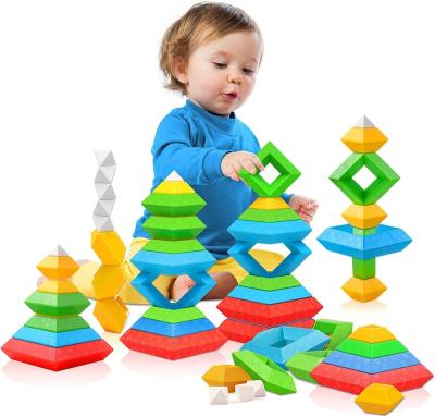 China Building Toy Montessori Toys for Toddlers Preschool Study Building Blocks Stacking Educational Toys PULL BACK Sensory Toys for sale