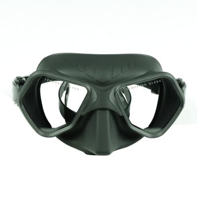 China Customized Double Lens 65CC Snorkeling Goggles Tempered Glass Mask For Freediving for sale