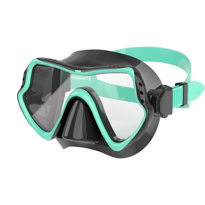 China Tempered Glass Silicone Snorkeling Goggles Diving Mask Wide View For Underwater for sale