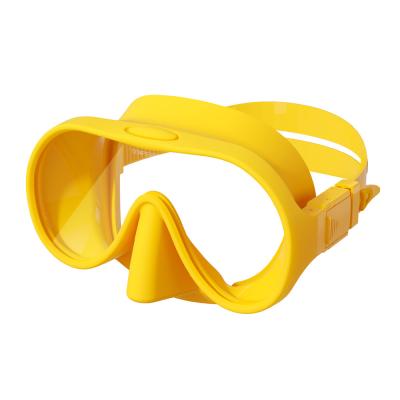 China Tempered Glass Snorkel Gear Set Low Volume Mirrored Frameless Snorkel Mask for sale