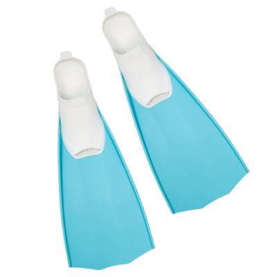 China Nontoxic Adjustable White Freediving Fins Long Training Fins For Snorkeling for sale