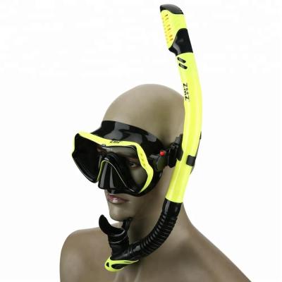 China Custom logo volwassen duikpak met klassiek duikmasker set en vloeibare siliconen snorkel masker set Te koop