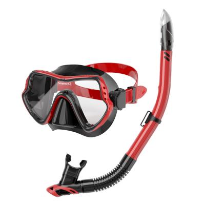 China Hot Custom Factory Low Volume Freediving Maske und Schnorchel-Sets Gehärtetes Glas Tauchmasken-Set Erwachsener zu verkaufen