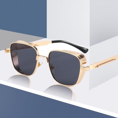 China Punk 2021 newest steampunk square vintage eyewear men women metal sun glasses fashionable custom retro shade sun glasses for sale