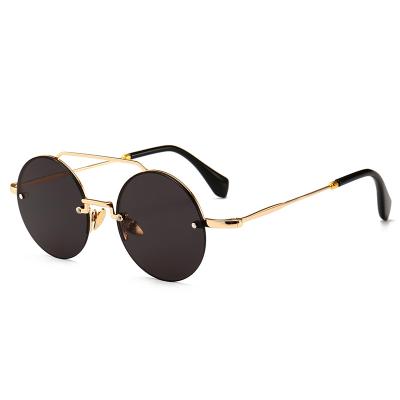 China Explosive Frame Catwalk Models Sunglasses Fashion Retro Sunglasses Narrow Modern Round Street Trend Sunglasses for sale