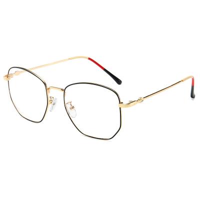 China Wholesale Eyewear Men Women Retro Anti Light Retro Metal Celebrity Blue Irregular River Optical Frame Glasses Design Eye Glasses for sale