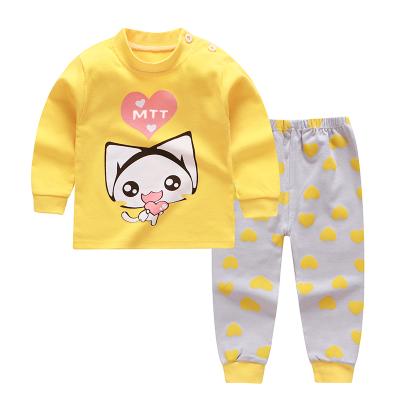 China New Design Breathable Popular 2 Piece Clothes Baby Sets Comfortable Cotton Children Sleepwear Baby Pajamas for sale