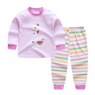 China 2022 Spring Kids Long Sleeve Sleepwear Smart Casual Night Wear With Cartoon Printing Pajamas Set for sale