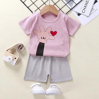 China Factory direct summer cotton infant clothing breathable children's short-sleeved home service suit for sale