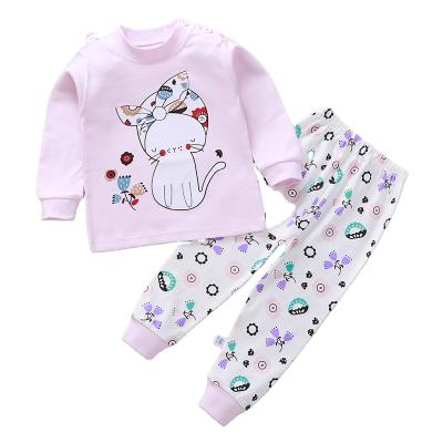 China Breathable Cotton Long Johns For Kids Baby Cotton-Cotton Warm Round Neck Pajamas For Boys And Girls For Home Use for sale