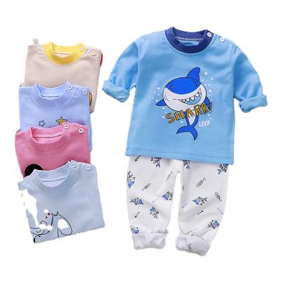 China 100% Breathable Boys and Girls Cotton Children's Underwear Tops Pajamas Newborn Home Service Pants Two-Piece Children's Pajamas Suit for sale