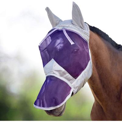 China High Quality Comfortable Breathable Horse Fly Hood Anti-mosquito Anti-mosquito Long Nose With Ears for sale