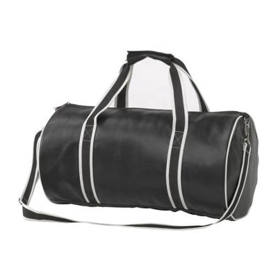 China Durable Fashion PU Sports Black Leather Gym Bag for sale