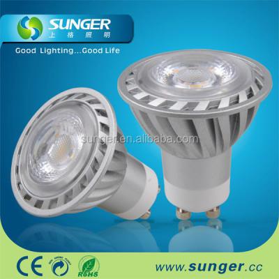 China Plastic LED Spotlight 5W COB GU10/MR16 from Sunger by CE Certification 2700-7000K for sale