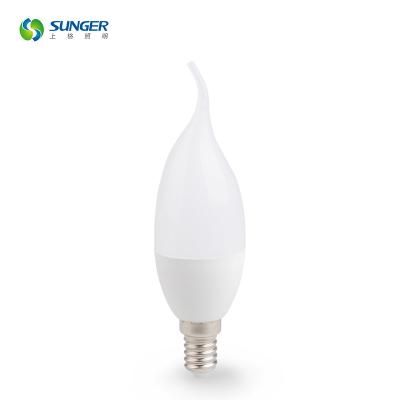 China Residential Lamp C37E14 Tail LED Chandelier Bulb Light With Tail for sale