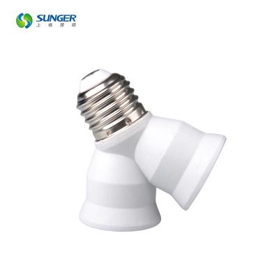 China E27 screw to 2E27 lamp holder, lamp adapter, DOUBLE E27 for sale